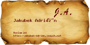 Jakubek Adrián névjegykártya